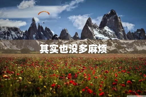其实也没多麻烦 其实也没多麻烦