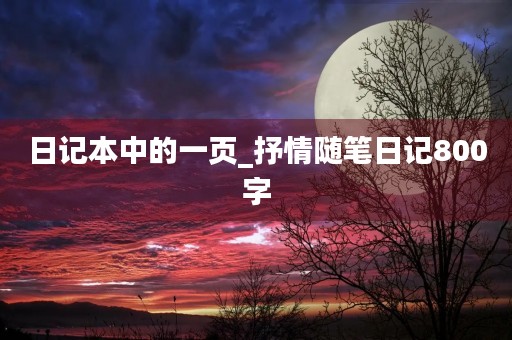 日记本中的一页_抒情随笔日记800字 日记本中的一页_抒情随笔日记800字
