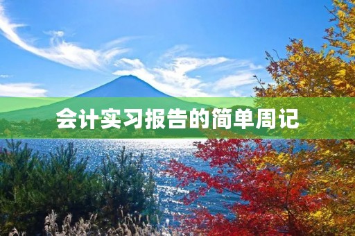 会计实习报告的简单周记 会计实习报告的简单周记