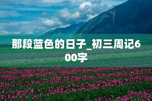 那段蓝色的日子_初三周记600字