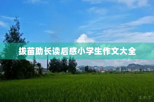 拔苗助长读后感小学生作文大全 拔苗助长读后感小学生作文大全