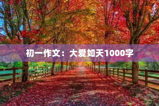 初一作文:大爱如天1000字 初一作文:大爱如天1000字