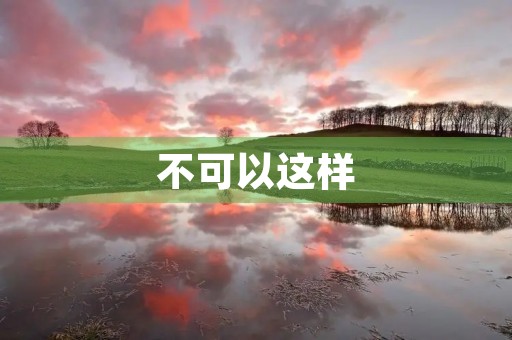 不可以这样 不可以这样
