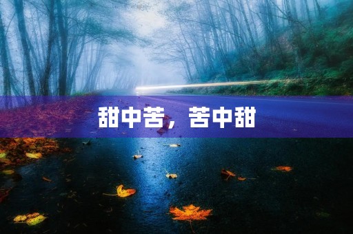 甜中苦,苦中甜 甜中苦,苦中甜
