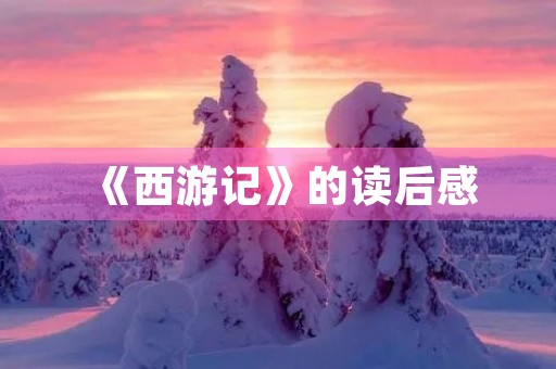 《西游记》的读后感 《西游记》的读后感