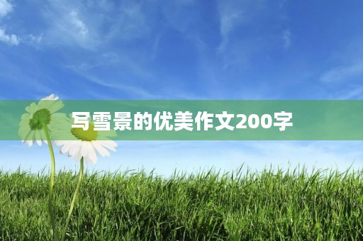 写雪景的优美作文200字 写雪景的优美作文200字