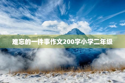 难忘的一件事作文200字小学二年级 难忘的一件事作文200字小学二年级