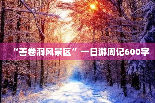 “善卷洞风景区”一日游周记600字 “善卷洞风景区”一日游周记600字