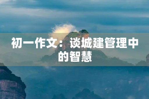 初一作文:谈城建管理中的智慧 初一作文:谈城建管理中的智慧