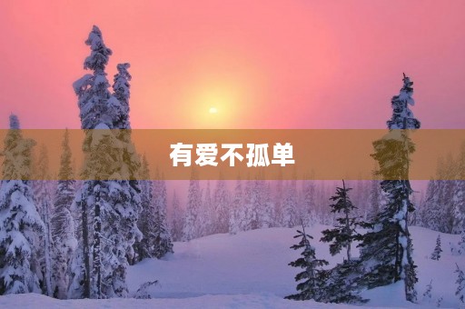 有爱不孤单 有爱不孤单
