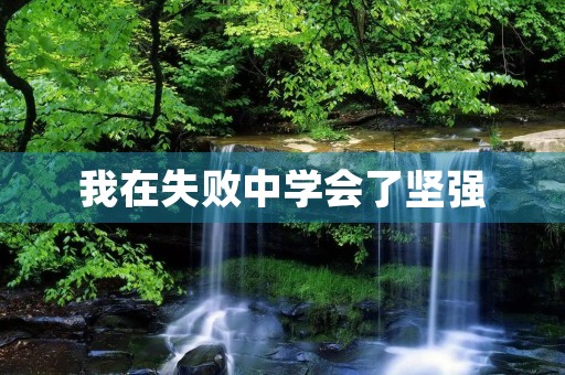 我在失败中学会了坚强