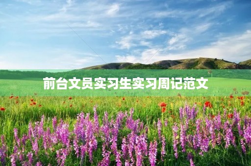 前台文员实习生实习周记范文
