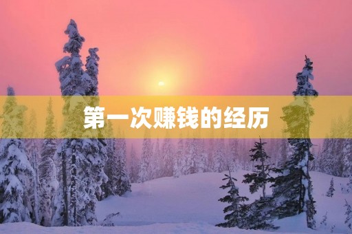 第一次赚钱的经历 第一次赚钱的经历
