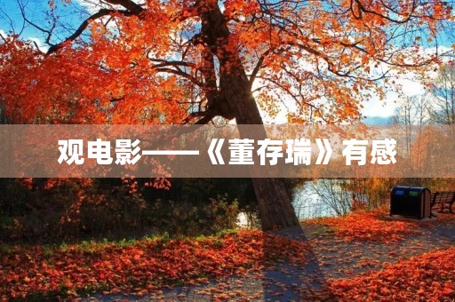 观电影——《董存瑞》有感 观电影——《董存瑞》有感