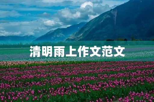 清明雨上作文范文 清明雨上作文范文