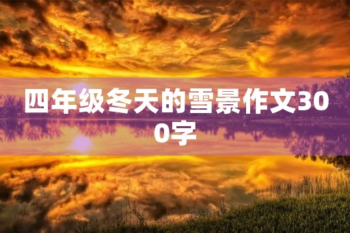 四年级冬天的雪景作文300字