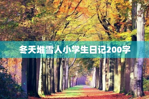 冬天堆雪人小学生日记200字 冬天堆雪人小学生日记200字