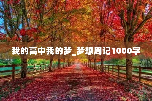我的高中我的梦_梦想周记1000字 我的高中我的梦_梦想周记1000字