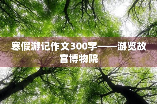 寒假游记作文300字——游览故宫博物院