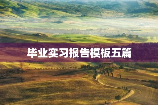 毕业实习报告模板五篇 毕业实习报告模板五篇