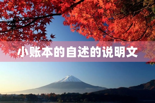 小账本的自述的说明文 小账本的自述的说明文