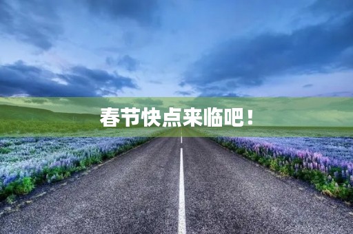 春节快点来临吧! 春节快点来临吧!