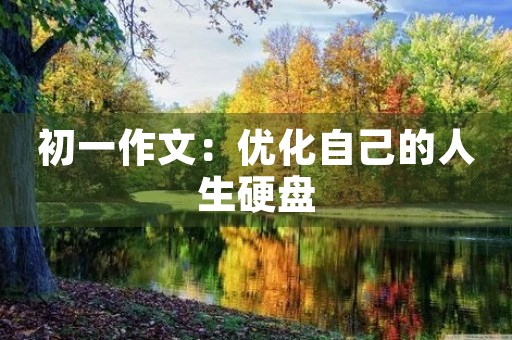 初一作文:优化自己的人生硬盘 初一作文:优化自己的人生硬盘