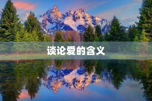 谈论爱的含义 谈论爱的含义