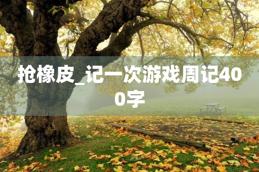 抢橡皮_记一次游戏周记400字 抢橡皮_记一次游戏周记400字