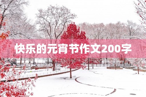 快乐的元宵节作文200字 快乐的元宵节作文200字