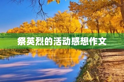 祭英烈的活动感想作文 祭英烈的活动感想作文
