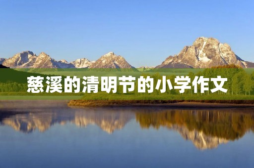 慈溪的清明节的小学作文