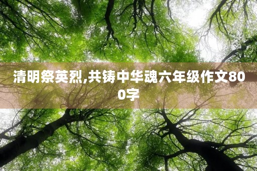 清明祭英烈,共铸中华魂六年级作文800字 清明祭英烈,共铸中华魂六年级作文800字