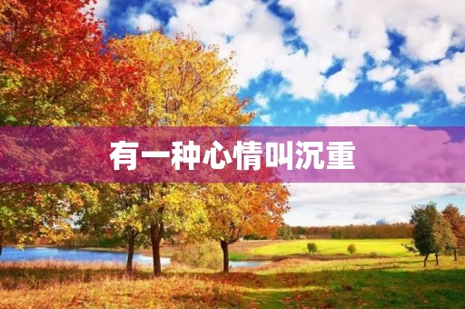 有一种心情叫沉重