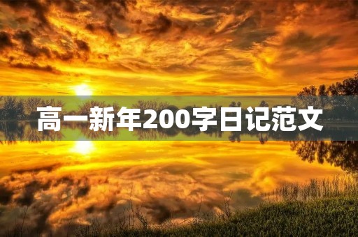 高一新年200字日记范文