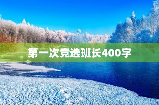 第一次竞选班长400字 第一次竞选班长400字