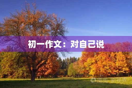 初一作文:对自己说 初一作文:对自己说