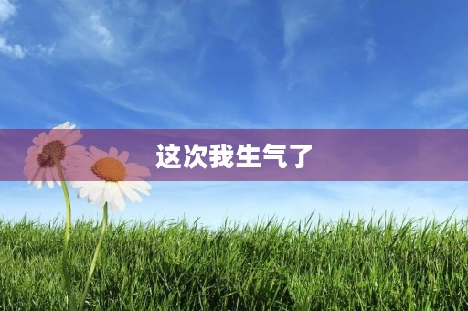 这次我生气了 这次我生气了