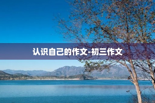 认识自己的作文-初三作文