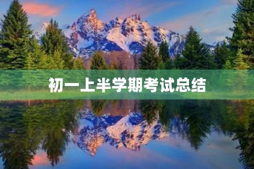 初一上半学期考试总结 初一上半学期考试总结