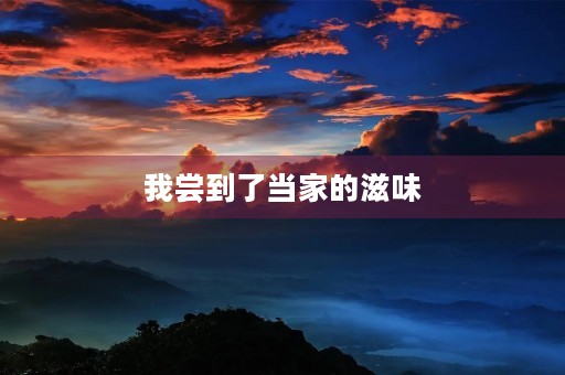 我尝到了当家的滋味 我尝到了当家的滋味