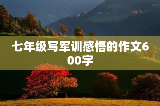 七年级写军训感悟的作文600字
七年级写军训感悟的作文600字