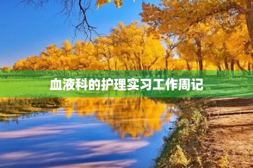 血液科的护理实习工作周记