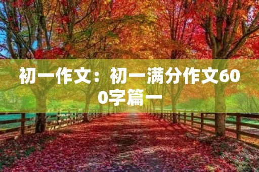 初一作文:初一满分作文600字篇一 初一作文:初一满分作文600字篇一