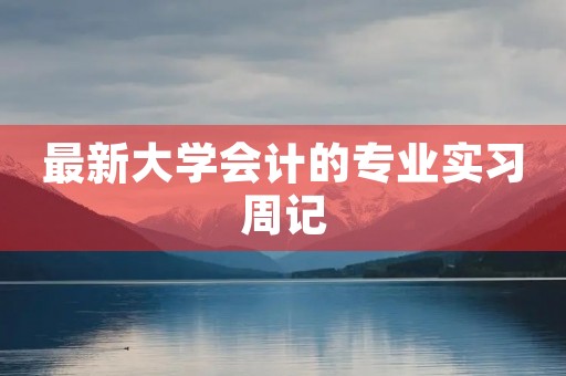 最新大学会计的专业实习周记 最新大学会计的专业实习周记