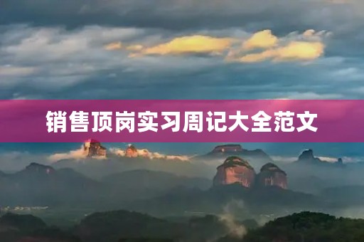 销售顶岗实习周记大全范文 销售顶岗实习周记大全范文