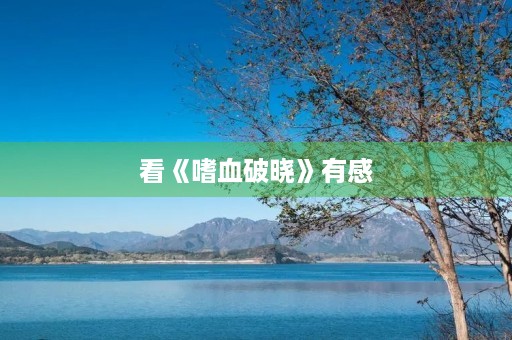 看《嗜血破晓》有感 看《嗜血破晓》有感