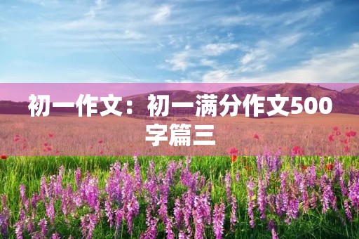 初一作文:初一满分作文500字篇三 初一作文:初一满分作文500字篇三