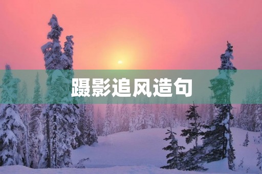 蹑影追风造句 蹑影追风造句