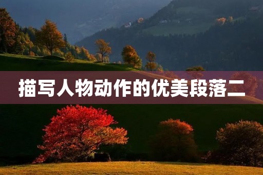 描写人物动作的优美段落二